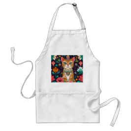 Crowned Bejeweled Cat Apron Förkläde