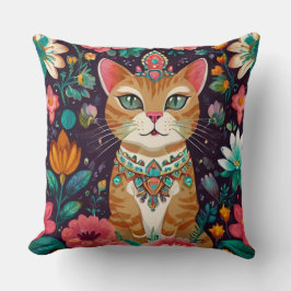 Crowned Bejeweled Cat Kudde