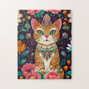 Crowned Bejeweled Cat Puzzle Pussel