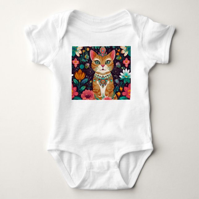 Crowned Bejeweled Cat T Shirt (Framsida)