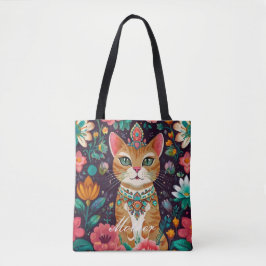 Crowned Bejeweled Cat Tygkasse