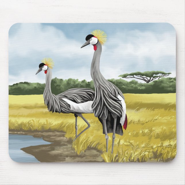 Crowned Crane Mousepads Musmatta (Framsidan)
