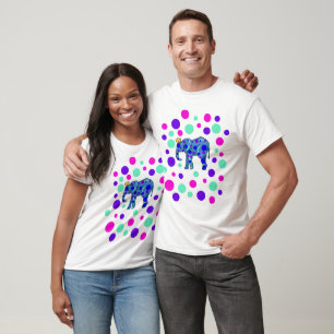 Crowned Elephant med Polka dots T Shirt