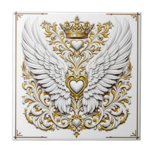 Crowned Golden Embrace Kakelplatta