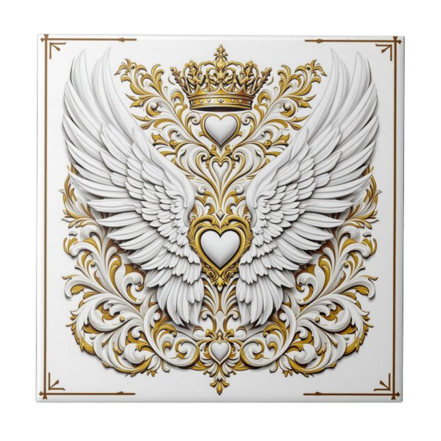 Crowned Golden Embrace Kakelplatta (Framsidan)
