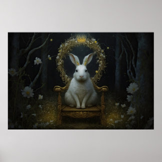 Crowned Kung Rabbit Poster