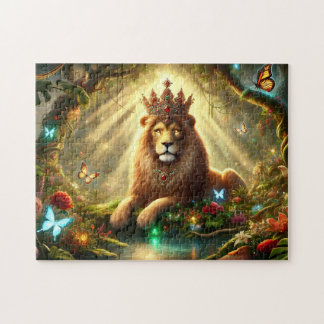Crowned Lion of the Enchanted Forest Pussel