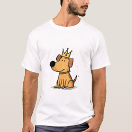 Crowned Pup – Cute Cartoon Dog King T Shirt