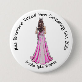 Crowned Queen Custom Pageant Button Knapp
