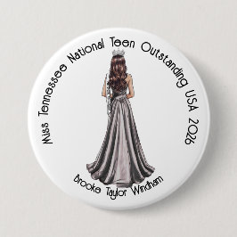 Crowned Queen Custom Pageant Button Knapp