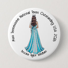 Crowned Queen Custom Pageant Button Knapp