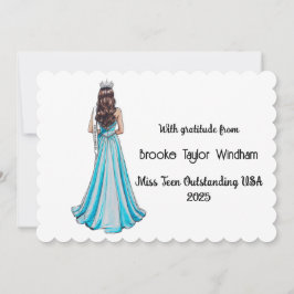 Crowned Queens Custom Pageant Thank You Card Tack Kort
