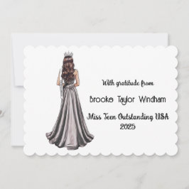 Crowned Queens Custom Pageant Thank You Card Tack Kort