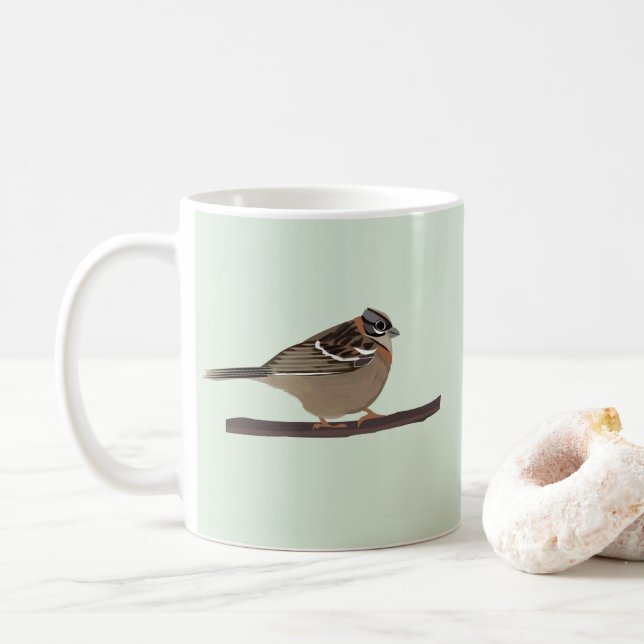 Crowned Sparrow Bird Kaffemugg (Med munk)