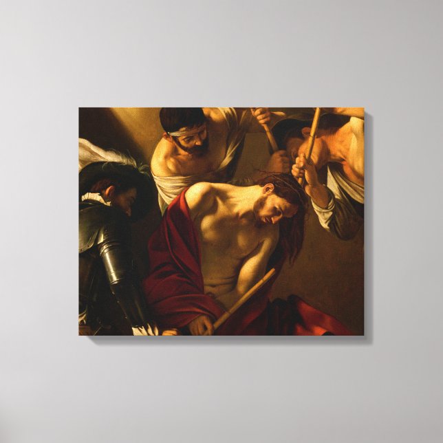 Crowning med Thorns från Caravaggio (1602-1604) Canvastryck (Framsida)