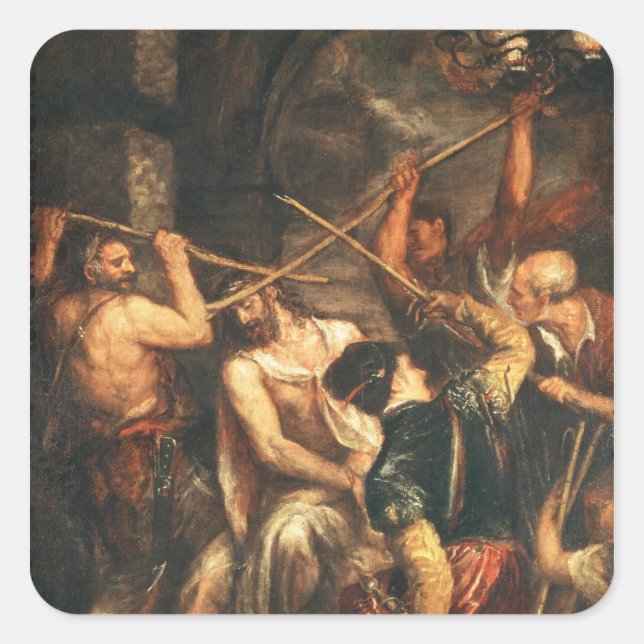 Crowning med Thorns Fyrkantigt Klistermärke (Framsida)