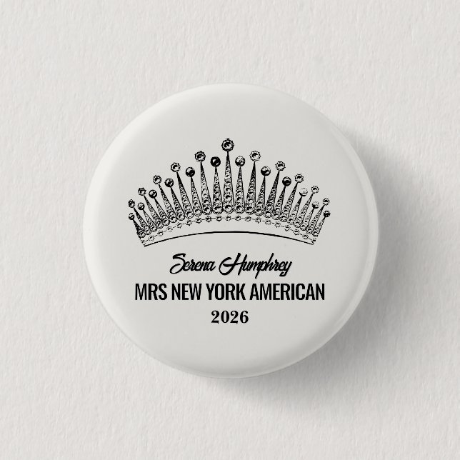 Crowning Moments Pageant Button Pin - Dark Text Knapp (Framsida)