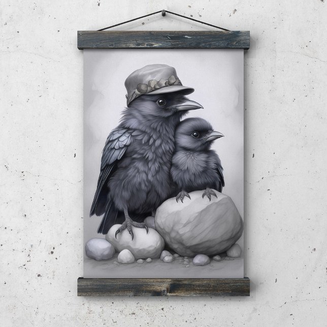 Crows Rock! Poster mit Krähen Eltern und Kind (Skapare uppladdad)