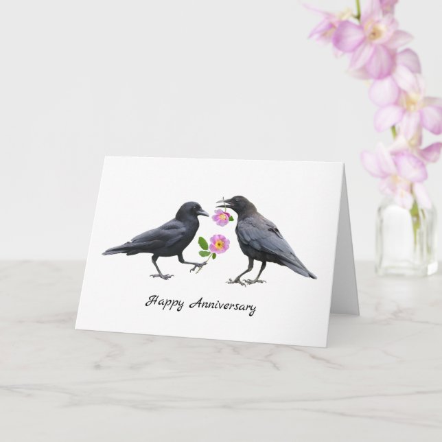Crows Roses Anniversary Card Kort (Orkide)
