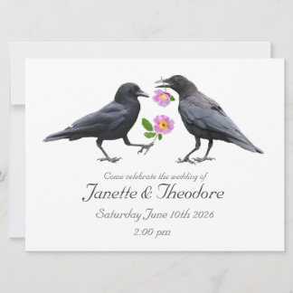 Crows Roses Wedding Invitation Inbjudningar