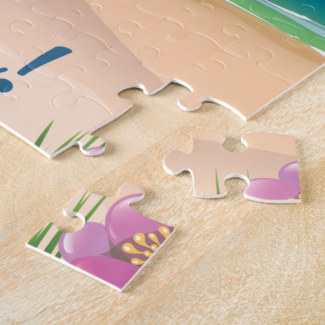 CROYDE BEACH Devon Vintage resor poster Pussel (Sidan)