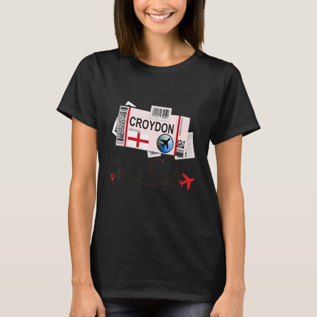 Croydon Girl Croydon Boarding Pass Croydon T Shirt (Framsida)
