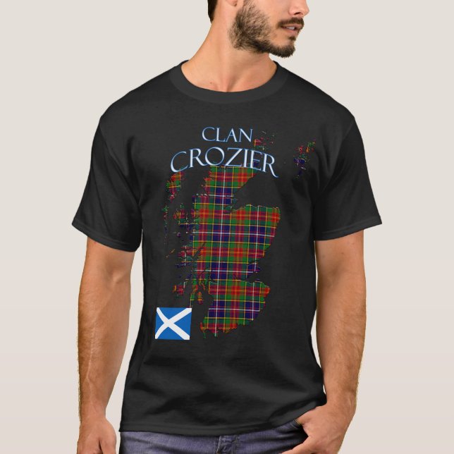 Crozier Scottish Klan Tartan Scotland T Shirt (Framsida)
