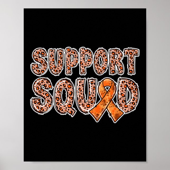 CRPS 1 för orange Leopard Print Support Squad CRPS Poster (Framsidan)