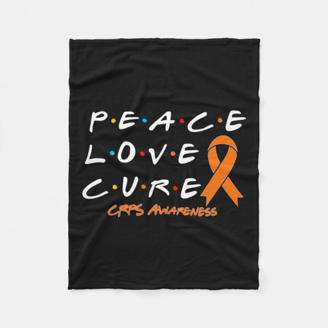 Crps Awareness Peace Kärlek Cure Fleecefilt (Framsidan)