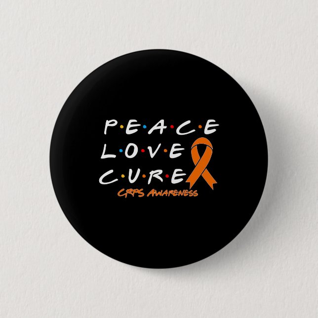 Crps Awareness Peace Kärlek Cure Knapp (Framsida)