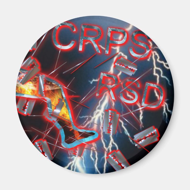 CRPS Blue Lightning Razor Blades & Nål Magnet (Framsidan)