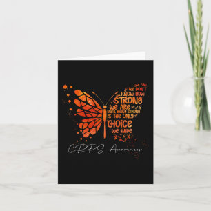 CRPS Butterfly Orange Ribbon CRPS-medvetenhet Kort