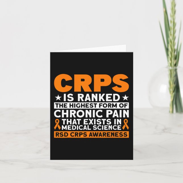 CRPS har rankats som den mest smärtsamma RSD CRPS- Kort (Framsida)