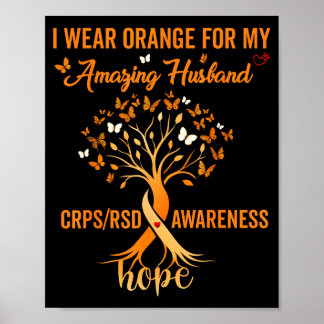 Crps-medvetenhet Jag bär orange för min make novem Poster