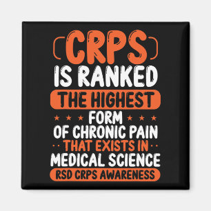 CRPS-medvetenhet Kronisk Orange av smärta Ribbon R Magnet