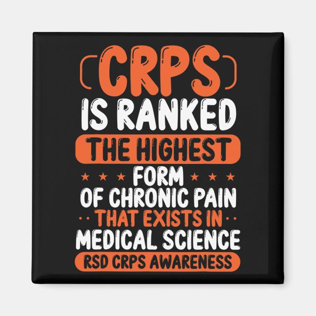 CRPS-medvetenhet Kronisk Orange av smärta Ribbon R Magnet (Framsidan)