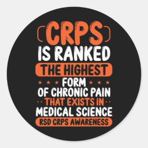 CRPS-medvetenhet Kronisk Orange av smärta Ribbon R Runt Klistermärke
