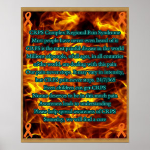 CRPS-medvetenhet poster med utskriven ram-design p