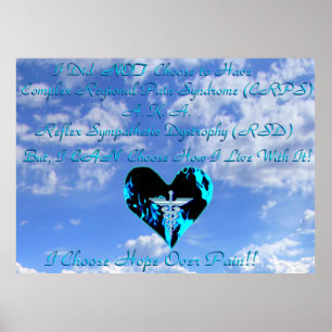CRPS/RSD I Välj Hope over Pain Blå himmel & Clou Poster