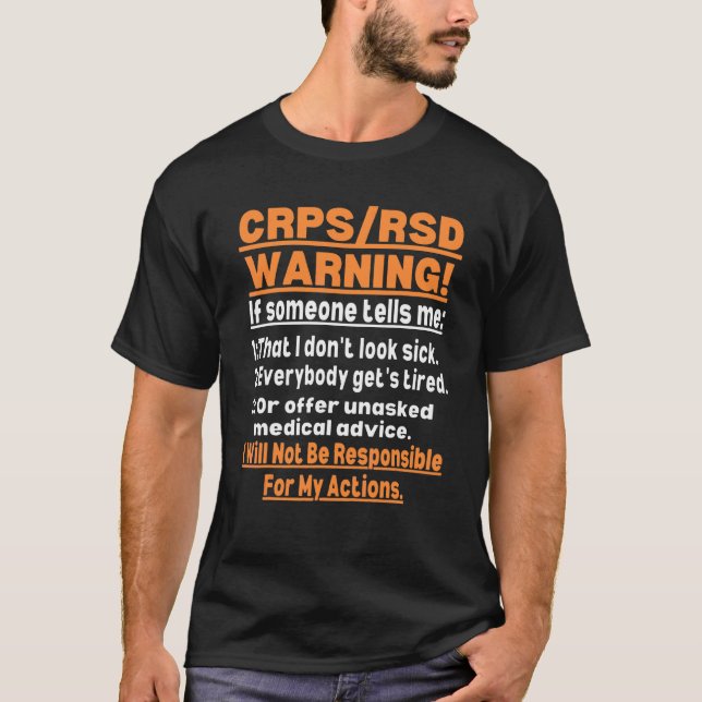 CRPS RSD Komplex regional smärtsyndrom Medvetenhet T Shirt (Framsida)