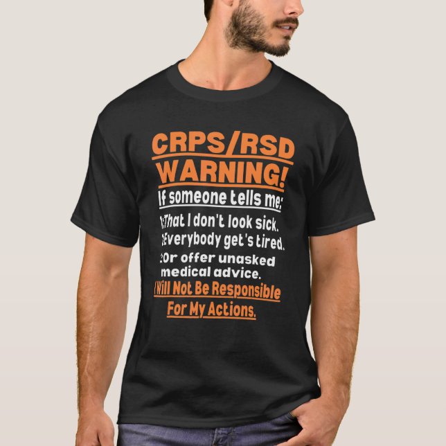 CRPS RSD Komplex regional smärtsyndrom Medvetenhet T Shirt (Framsida)