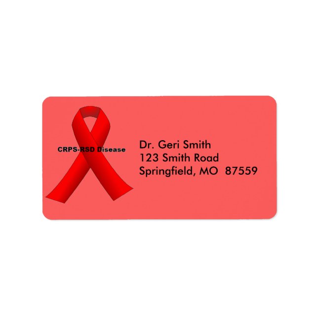 CRPS-RSD-sjukdom Adressetikett (Framsidan)