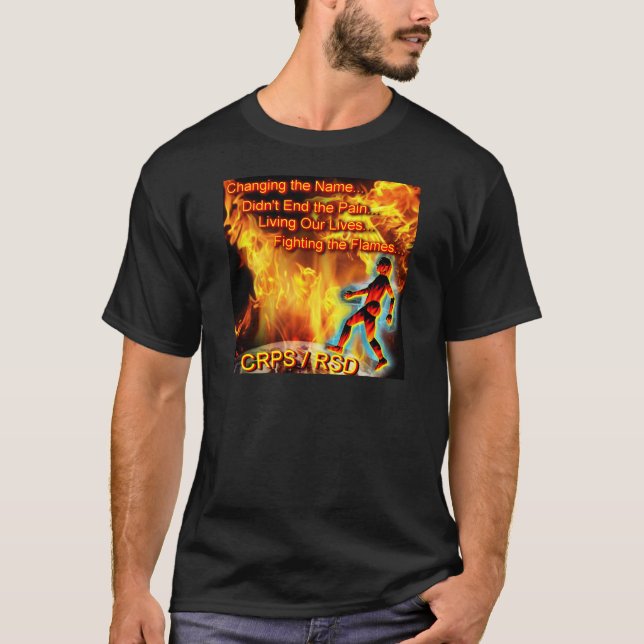 CRPS/RSD som bor våra liv, att slåss, flammar T Shirt (Framsida)