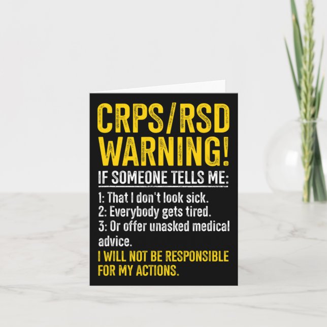 Crps Rsd Warning Crps Awareness Survivor Crps Warr Kort (Framsida)