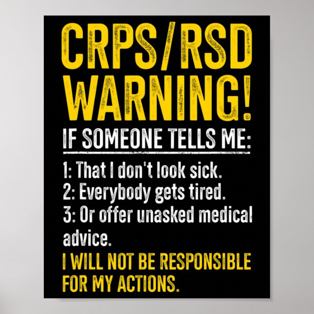 Crps Rsd Warning Crps Awareness Survivor Crps Warr Poster (Framsidan)