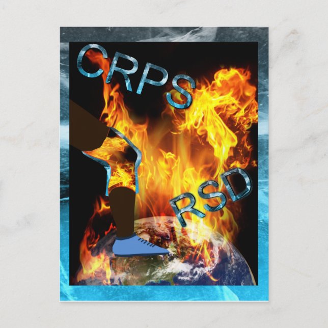 CRPS/RSD World 'a Fire AM Blasing Knee Postcard Vykort (Framsida)