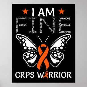CRPS Warrior I är Bra Orange Ribbon Butterfly RSD Poster