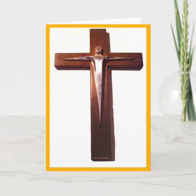 Crucifix av den uppstigna Kristus Helgkort (Framsida)