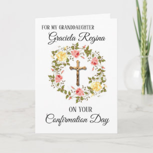 Crucifix Blommigt av av Sacrament Confirmation Ut Helgkort
