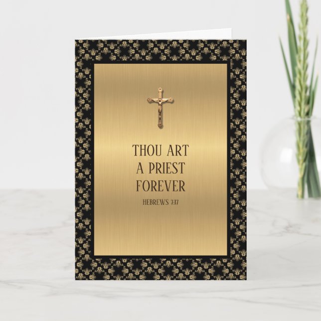 Crucifix Ca för katolsk prästfirma Kort (Framsida)